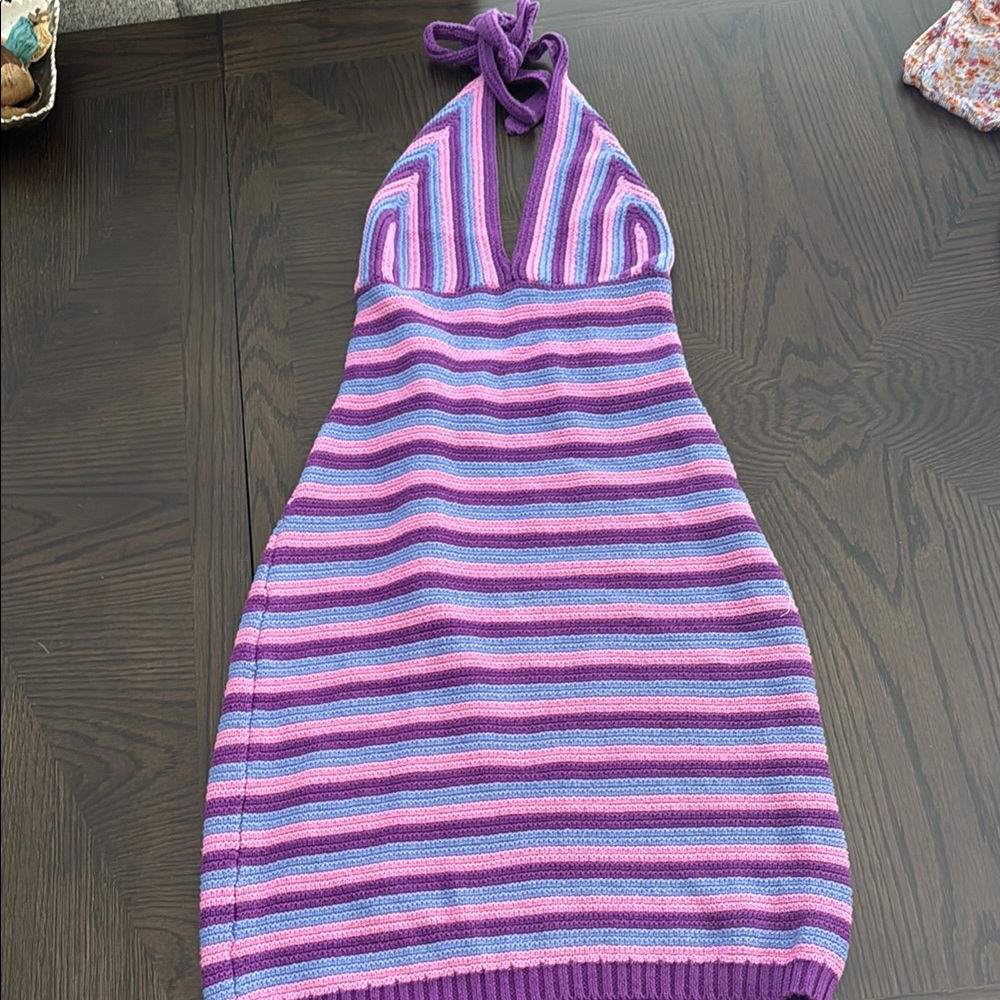 Wild Fable Striped Purple and Pink Mini Dress